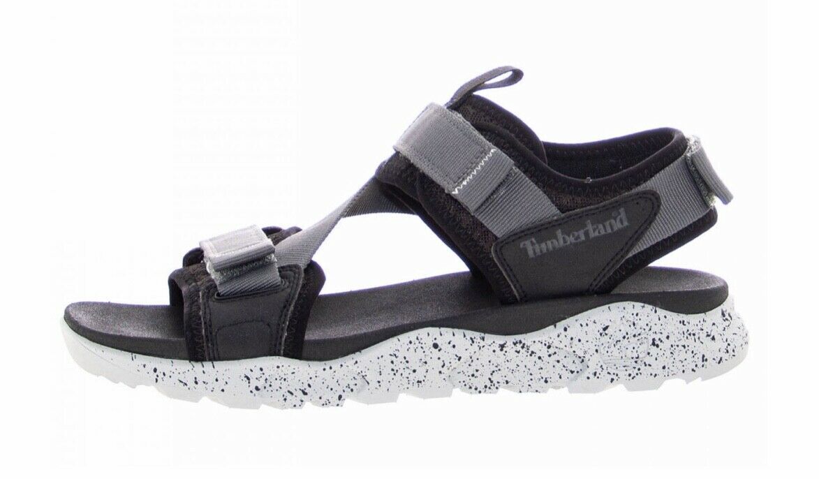 Timberland Mens Ripcord Backstrap Sandals Summer - Black Mesh with Grey-0