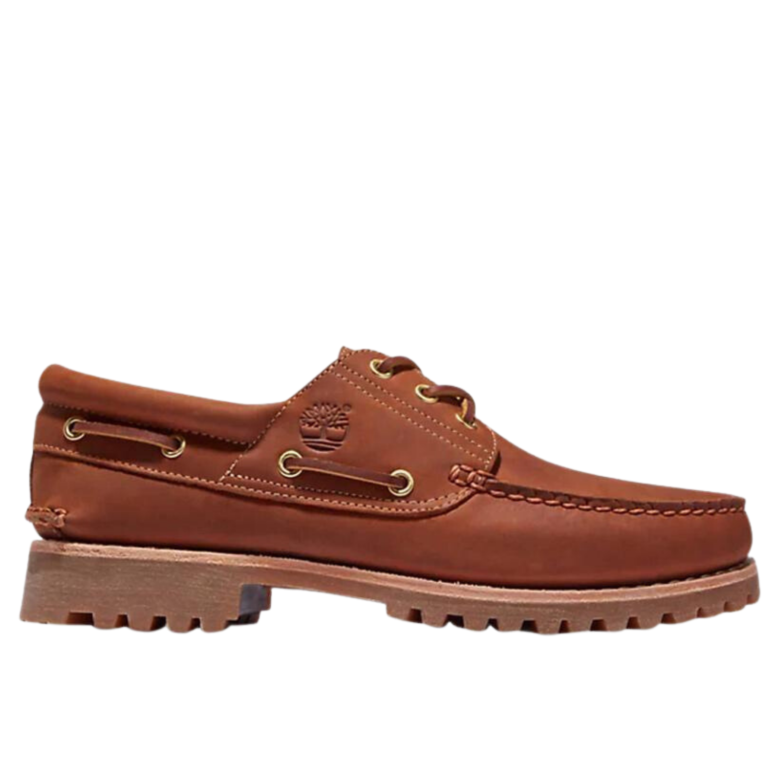 Timberland Mens Authentic Handsewn Boat Shoes Rust Full Grain Leather - Rust-1