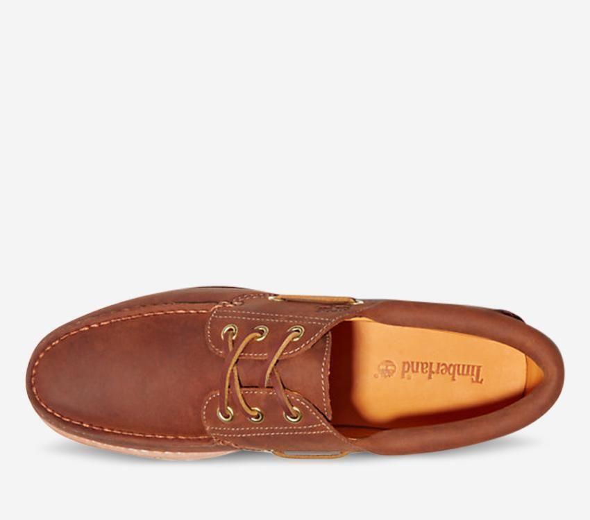 Timberland Mens Authentic Handsewn Boat Shoes Rust Full Grain Leather - Rust-4