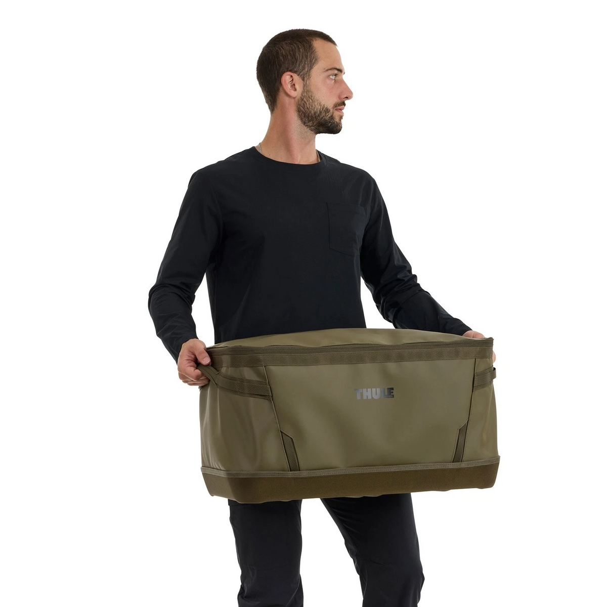 Thule 80L Chasm Gear Hauler Bag with Waterproof Base in Khaki