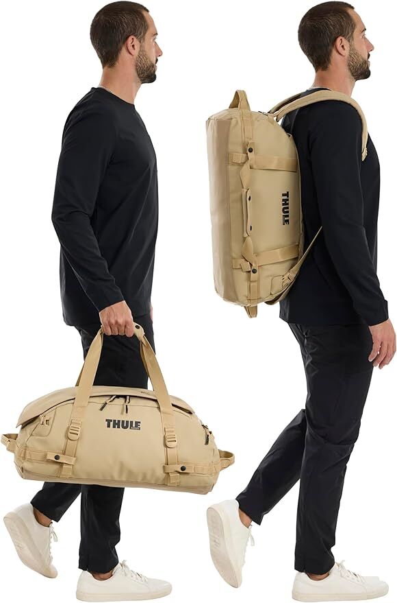 Thule Chasm 30L Duffel Overnight Bag Convertible Backpack Duffle in Gentle Beige