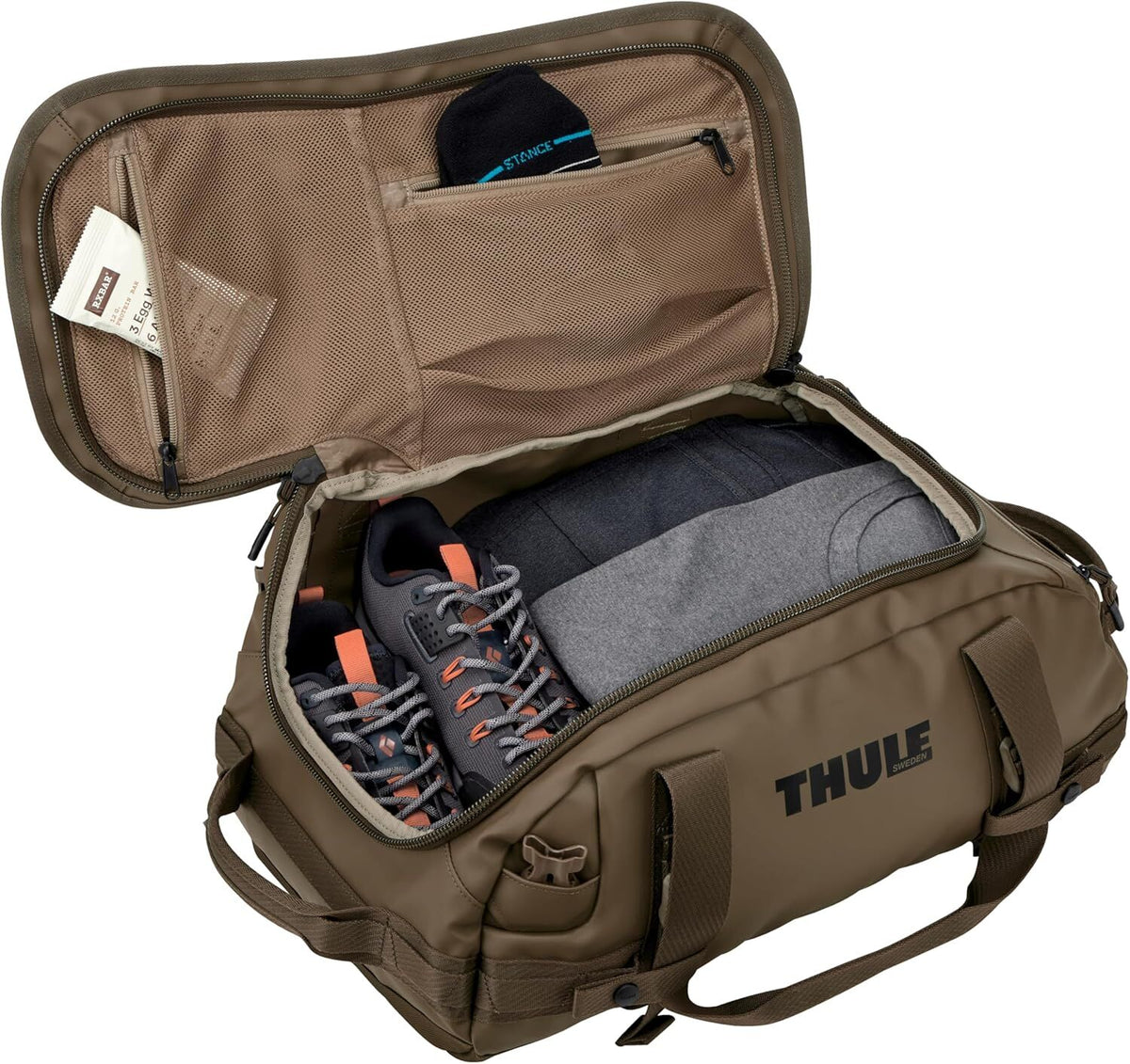 Thule Chasm 30L Duffel Overnight Bag Convertible Backpack Duffle in Deep Khaki