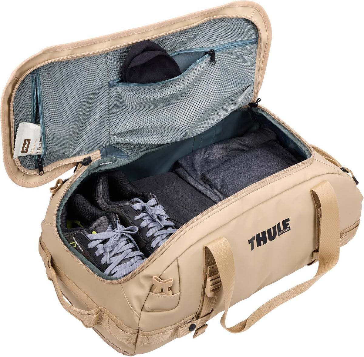 Thule Chasm 40L Duffel Bag Convertible Backpack Duffle in Gentle Biege