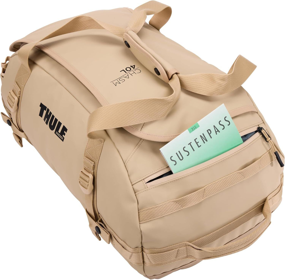 Thule Chasm 40L Duffel Bag Convertible Backpack Duffle in Gentle Biege