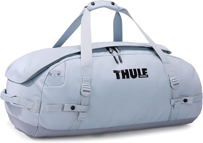 Thule Chasm 70L Duffel Overnight Bag Convertible Backpack Duffle in Soft Blue