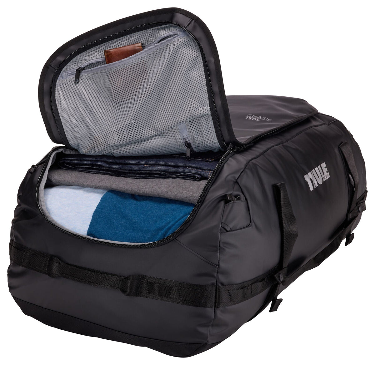 Thule Chasm 130L Duffel Overnight Bag Convertible Backpack Duffle in Black (TDSD305BLK)