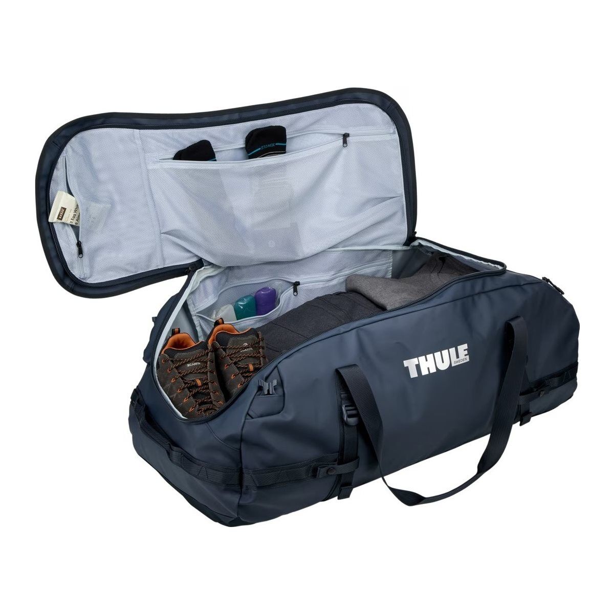 Thule Chasm 130L Duffel Overnight Bag Convertible Backpack Duffle in Darkest Blue