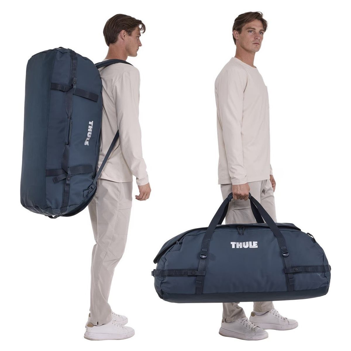Thule Chasm 130L Duffel Overnight Bag Convertible Backpack Duffle in Darkest Blue