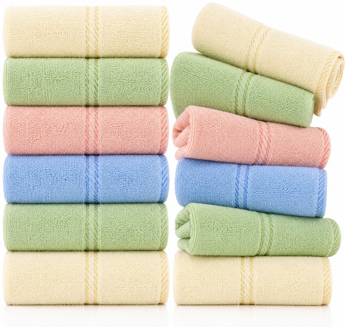168x 100% Cotton Hand Towels Face Washers Bulk (34x62cm) in Assorted Colours