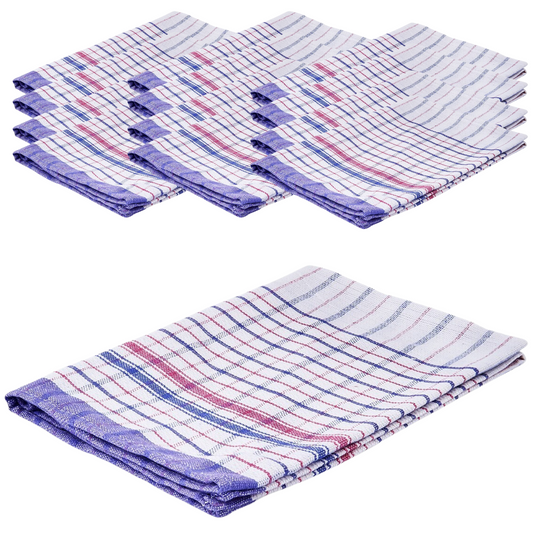 12pcs 100% Cotton Jumbo Tea Towel 90cm x 63cm - Assorted Colours-0