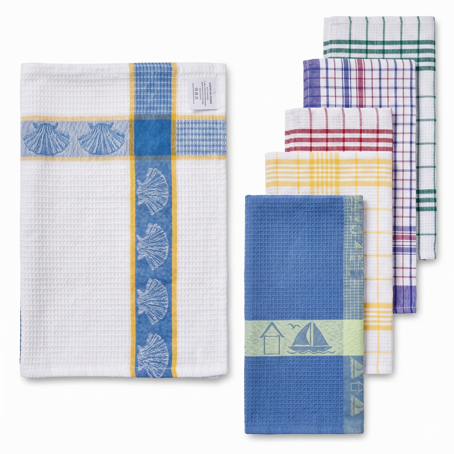 12pcs 100% Cotton Jumbo Tea Towel 90cm x 63cm - Assorted Colours