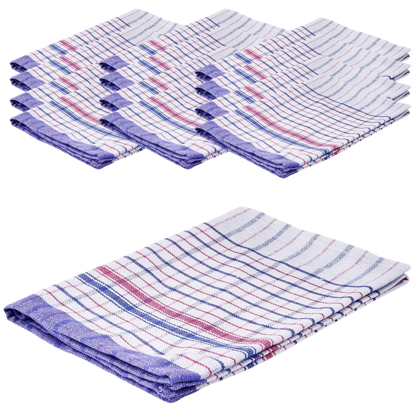 12pcs 100% Cotton Jumbo Tea Towel 90cm x 63cm - Assorted Colours-1