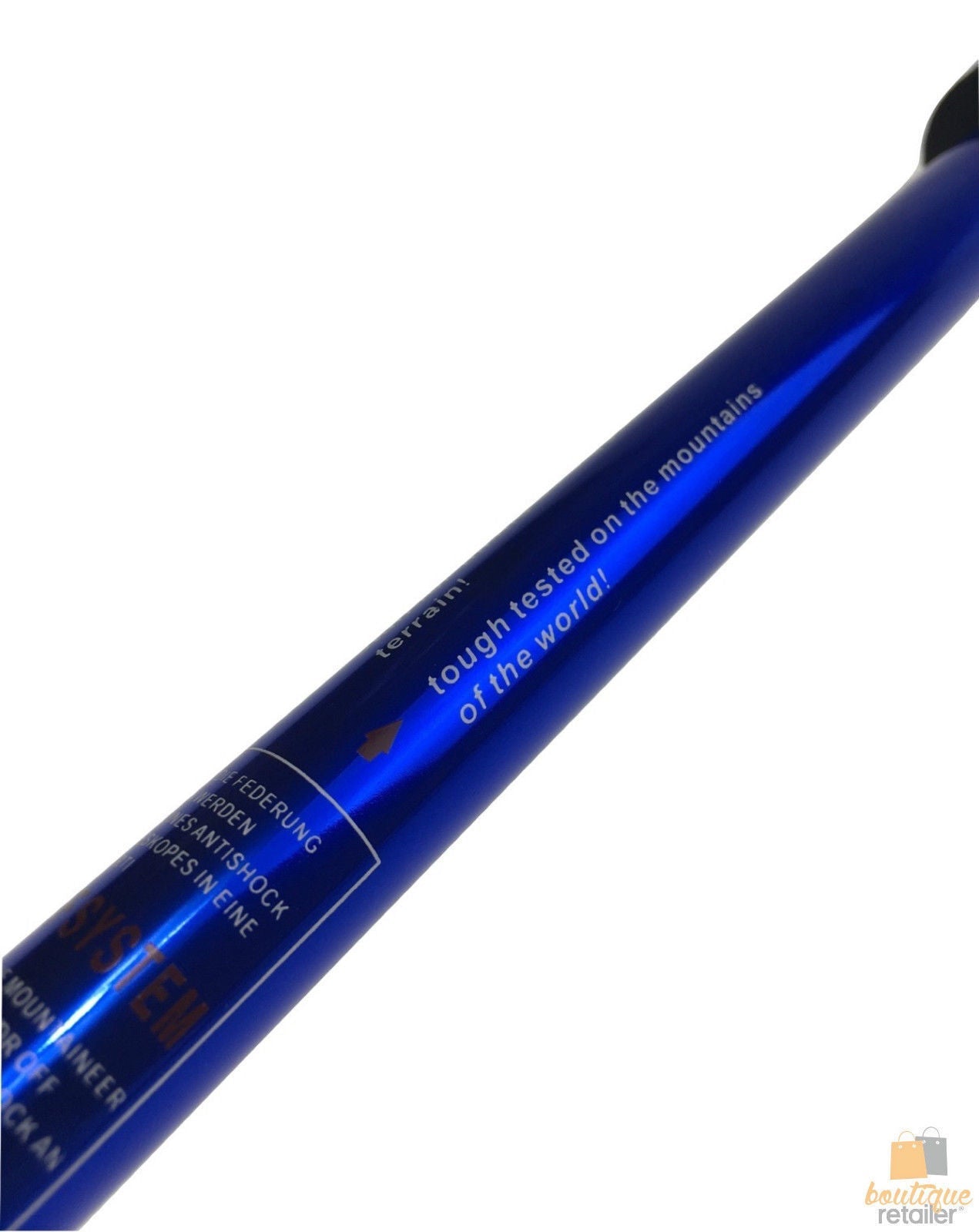 Folding Walking Stick Telescopic Adjustable Antishock Hiking Grip Pole Trekking - Blue-3