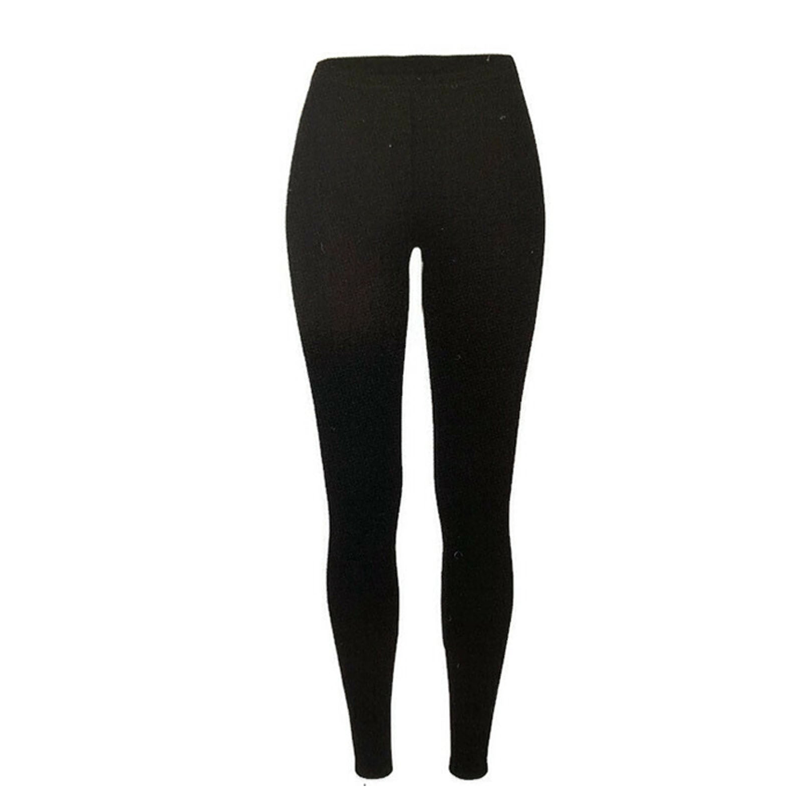 Womens Pure Merino Wool Knit Long Janes Thermal Underwear Thermals Pants - Black-0
