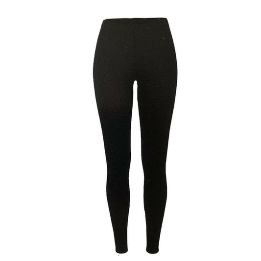 Womens Pure Merino Wool Knit Long Janes Thermal Underwear Thermals Pants - Black-0