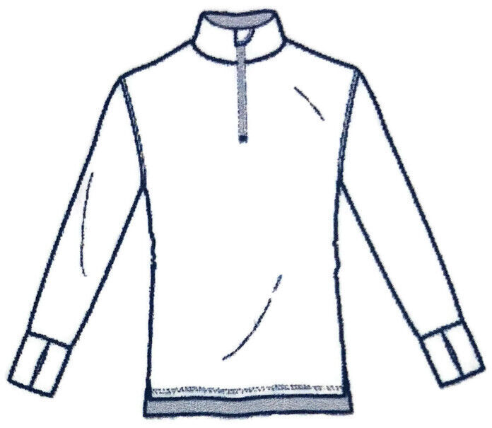 Mens Pure Merino Wool 1/4 Zip Long Sleeve Polo Neck Thermal Top Warm Thermals  - Black