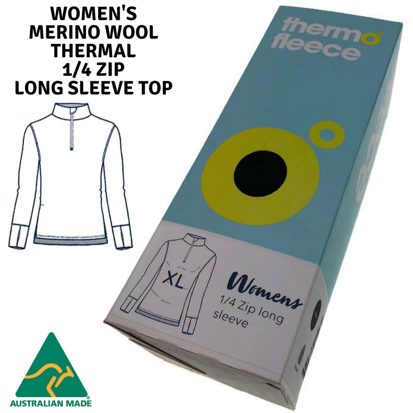 Womens Pure Merino Wool 1/4 Zip Long Sleeve Thermal Top Warm Thermals Baselayer-1