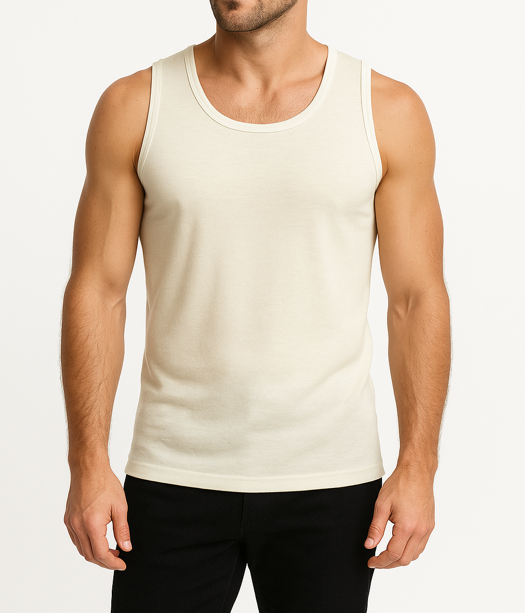 Mens 100% Pure Merino Wool Sleeveless Athletic SINGLET Top Thermal Underwear-6