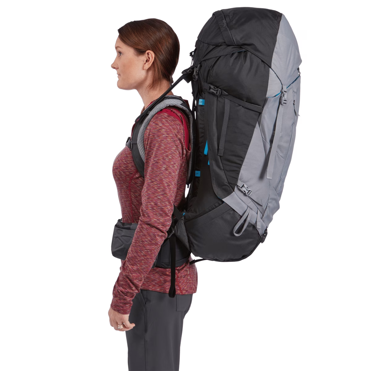 Thule 75L Womens Guidepost Backpack Bag w/ Adjustable Suspension in Monument Grey