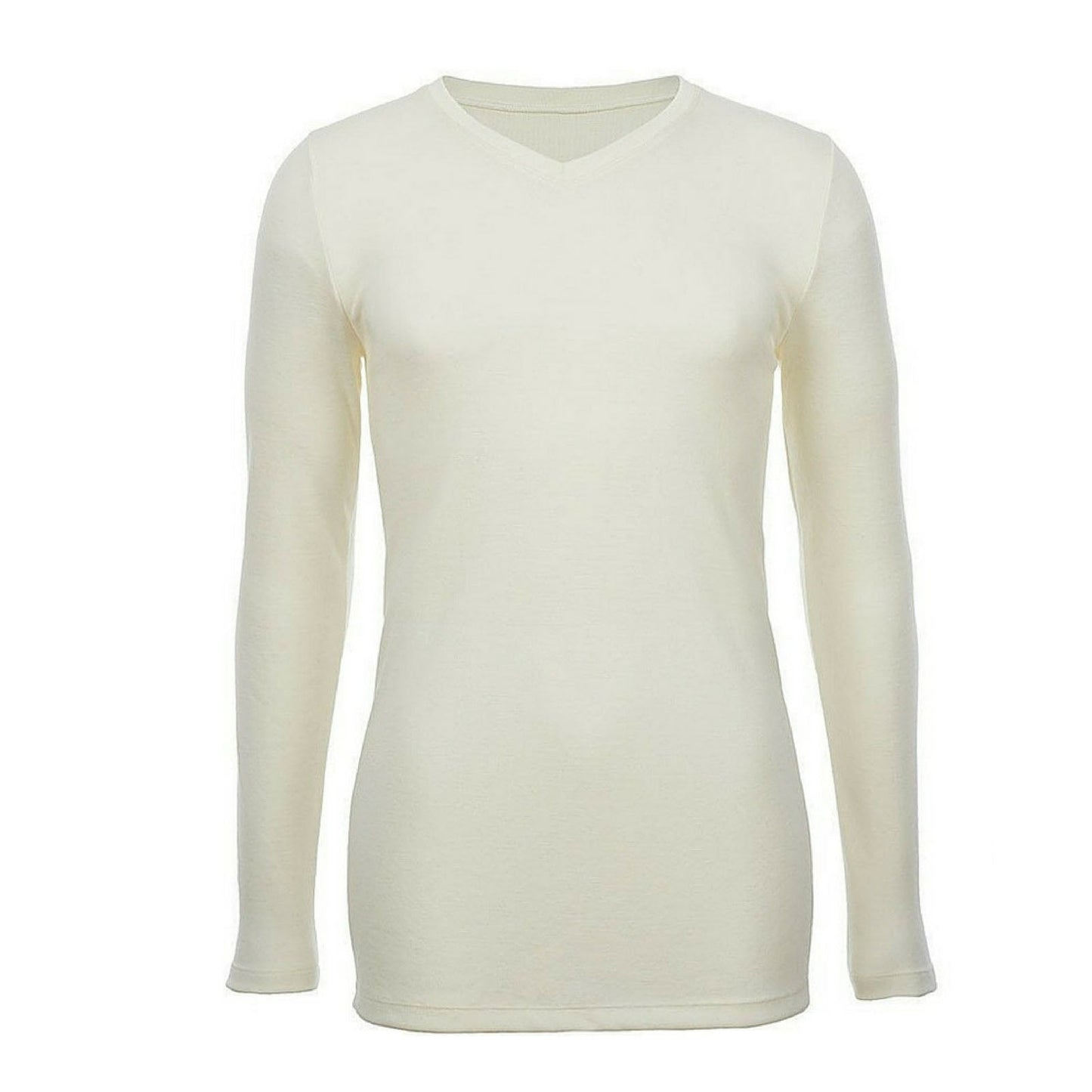 Mens 100% Pure Merino Wool V-Neck Long Sleeve Top T Shirt Thermal Underwear-3