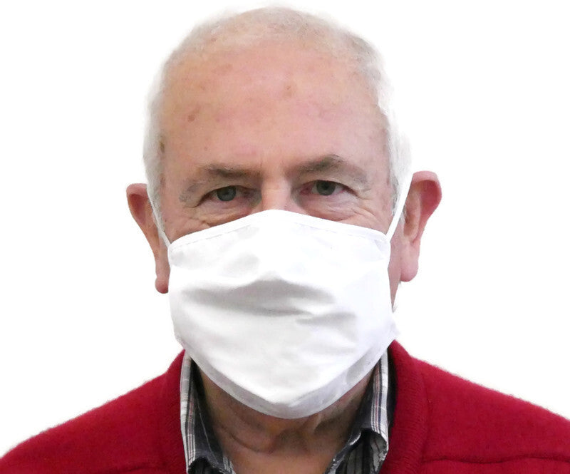 TIGERPLAST Fabric Face Mask Washable Reusable Mask Protect Anti-Microbial Mouth Cover - White-2