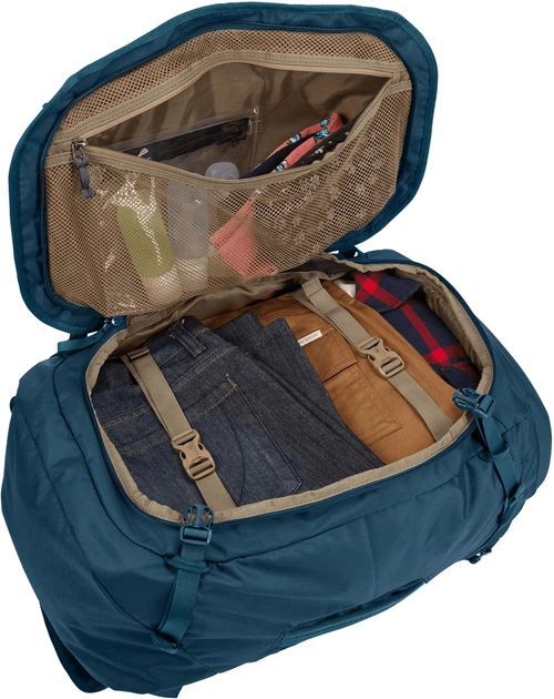 Thule 70L Womens Landmark Backpack Travel Hiking Bag w/ Laptop Sleeve in Majolica Blue