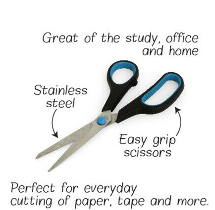Stainless Steel Scissors Soft Handle Kitchen Craft Office School Sharp Kitchen-2