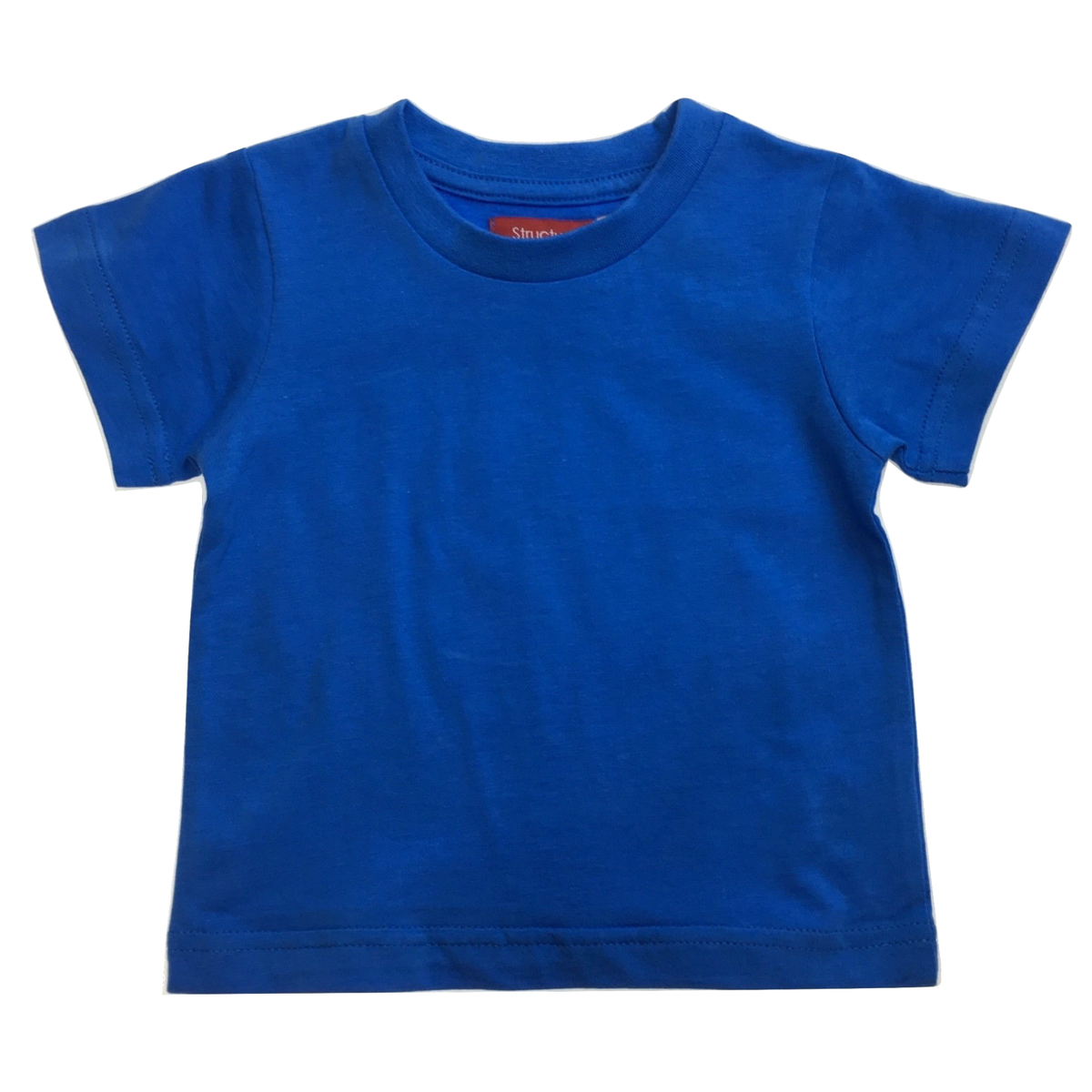 BABY & TODDLER PLAIN T SHIRT 100% COTTON Basic Blank Tee Top Teen Teenager Crew Kids - Bright Blue