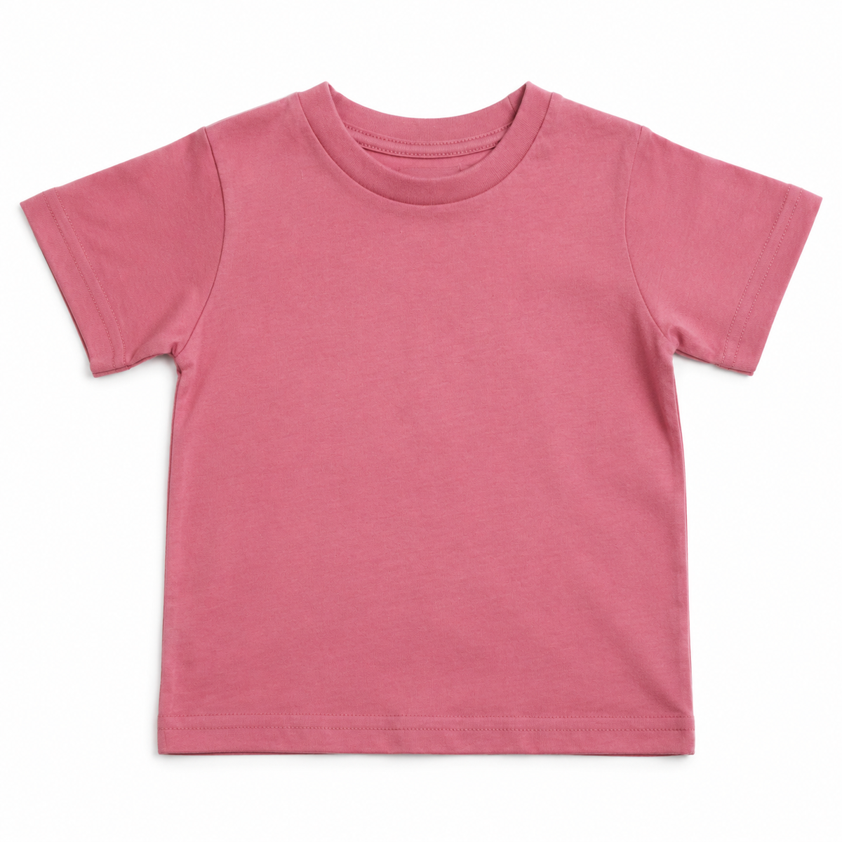 BABY & TODDLER PLAIN T SHIRT 100% COTTON Basic Blank Tee Top Teen Teenager Crew Kids - Pink