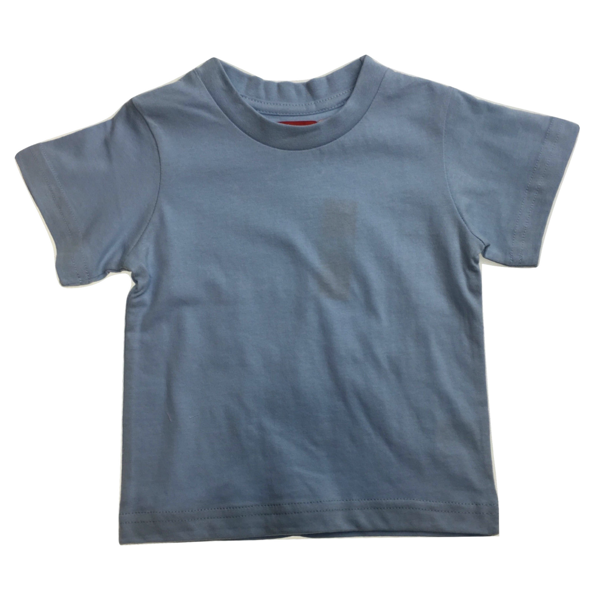 BABY & TODDLER PLAIN T SHIRT 100% COTTON Basic Blank Tee Top Teen Teenager Crew Kids - Sky Blue