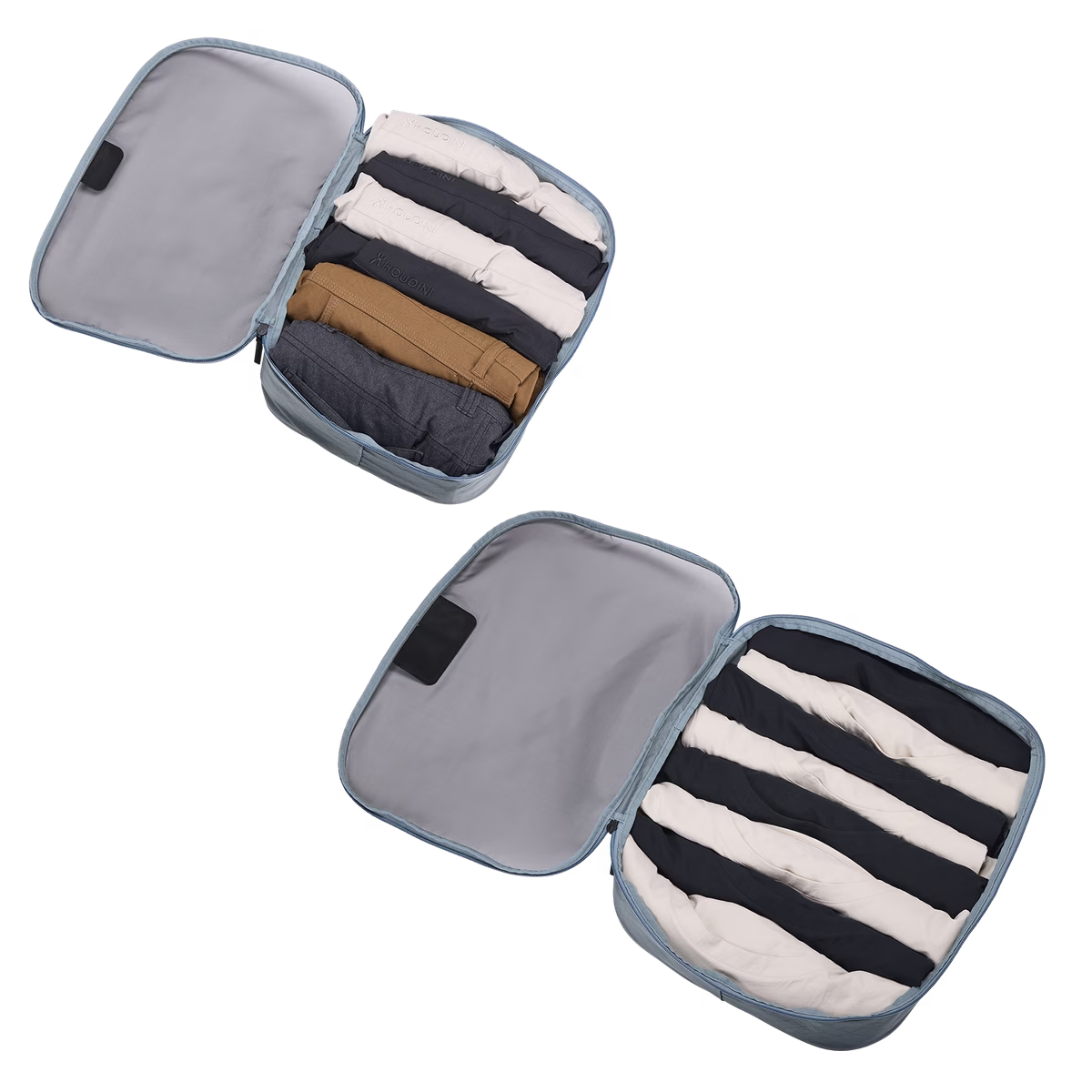 Thule Packing Cubes (Family Set of 4) Colour Coded Travel Organiser Bags in Pond Grey/White