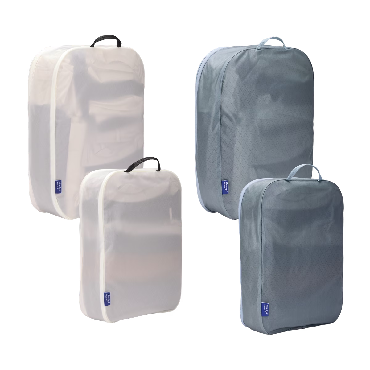 Thule Packing Cubes (Family Set of 4) Colour Coded Travel Organiser Bags in Pond Grey/White