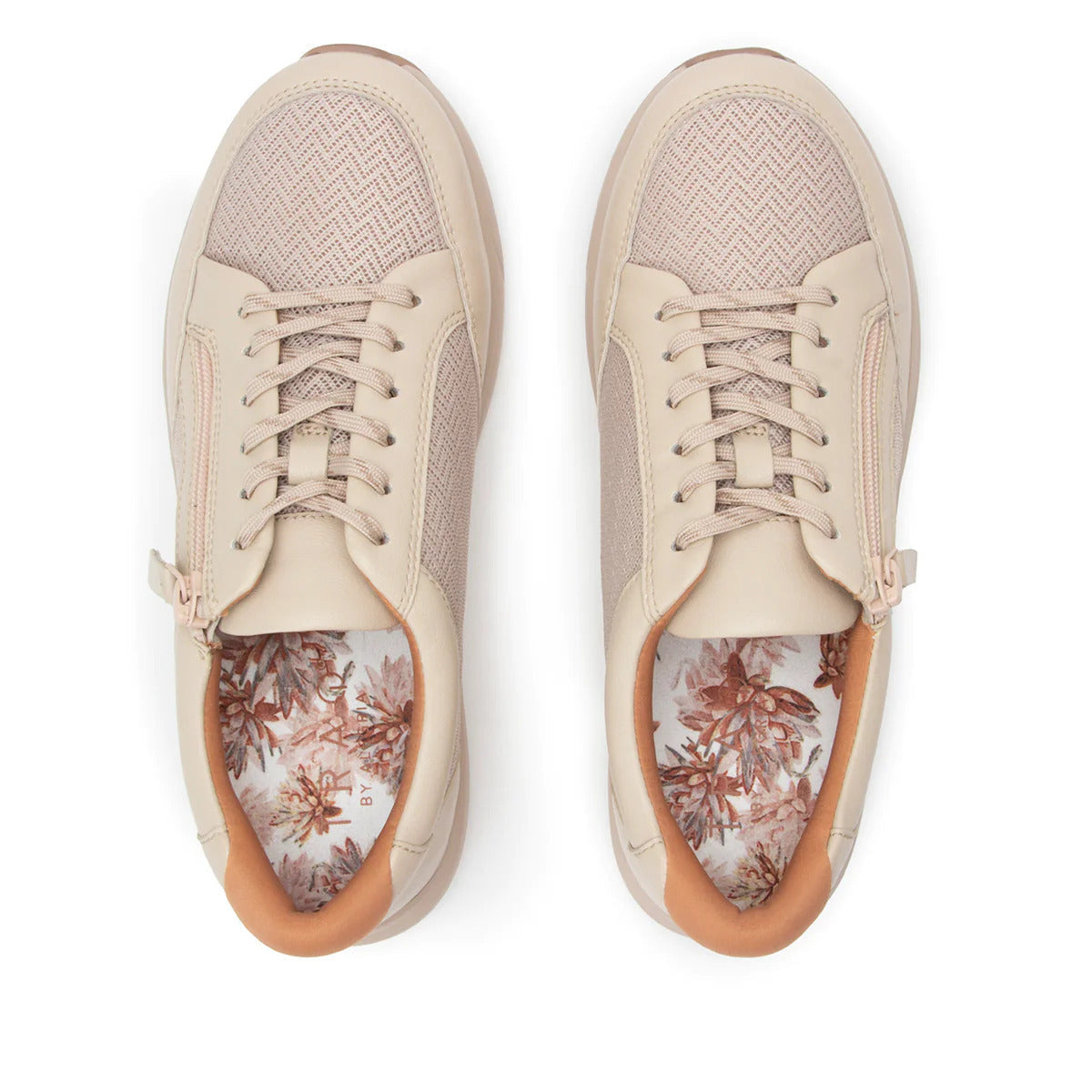 Alegria Womens TRAQ Eazee Athletic Lace-Up Sneaker Shoes with Side Zipper - Bone-4