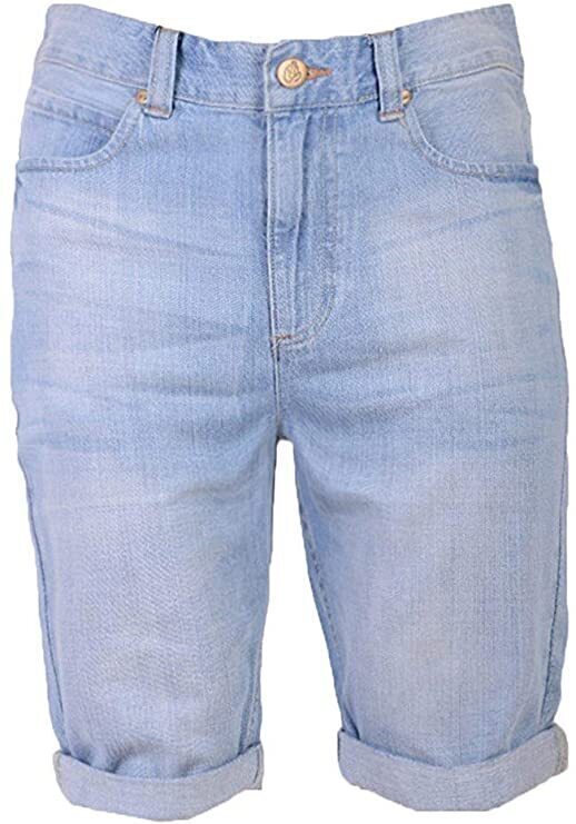 Crosshatch Mens Treyforth Trebor Jean Shorts in Light Denim-4