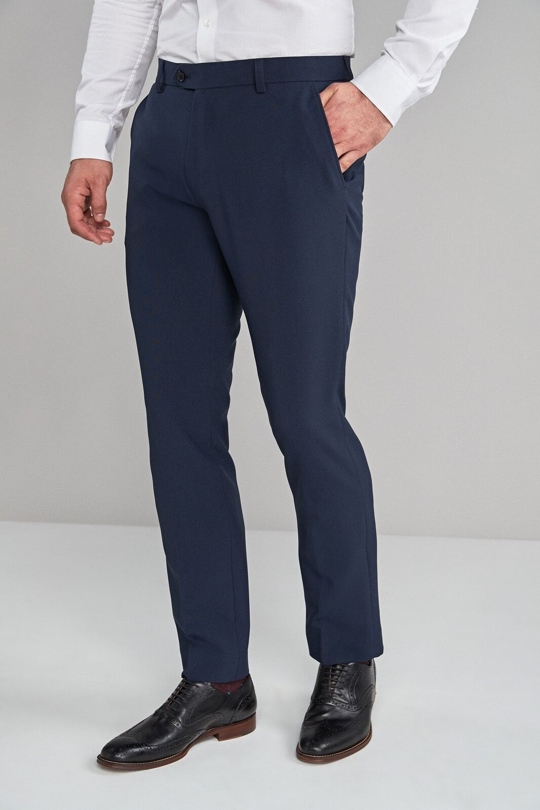 Mens Microfibre Trousers Dress Business Formal Office Pants Wrinkle-Friendly-22