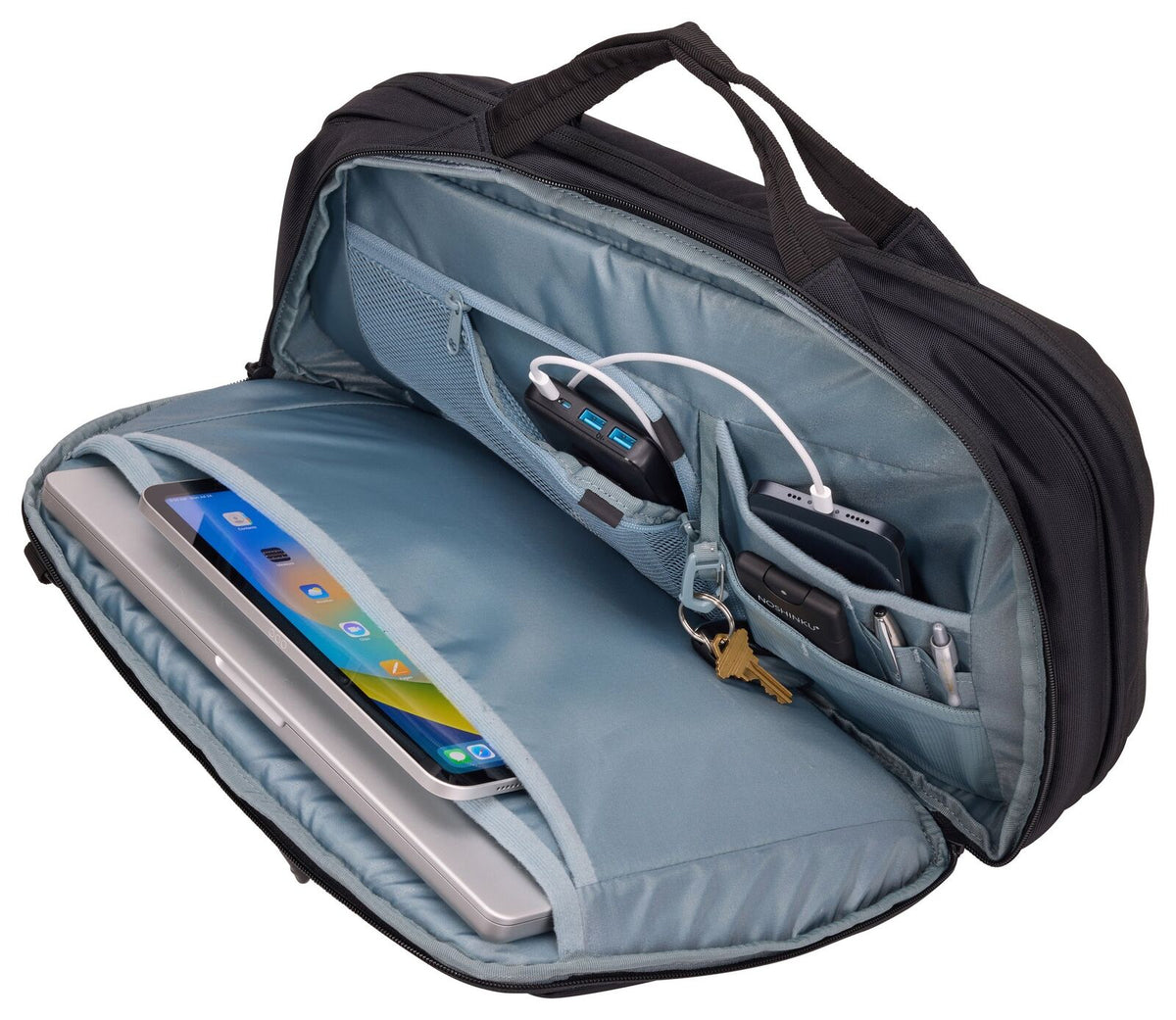 THULE Subterra 15–23L Hybrid Travel Bag Expandable Backpack w/ 16" Laptop Sleeve in Black
