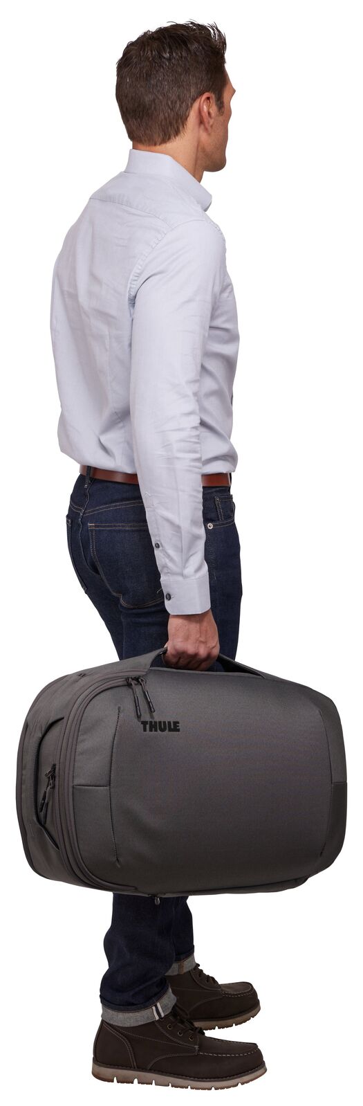 THULE Subterra 40L Airline Approved Carry-On Backpack Duffel w/ Laptop Sleeve in Vetiver Gray