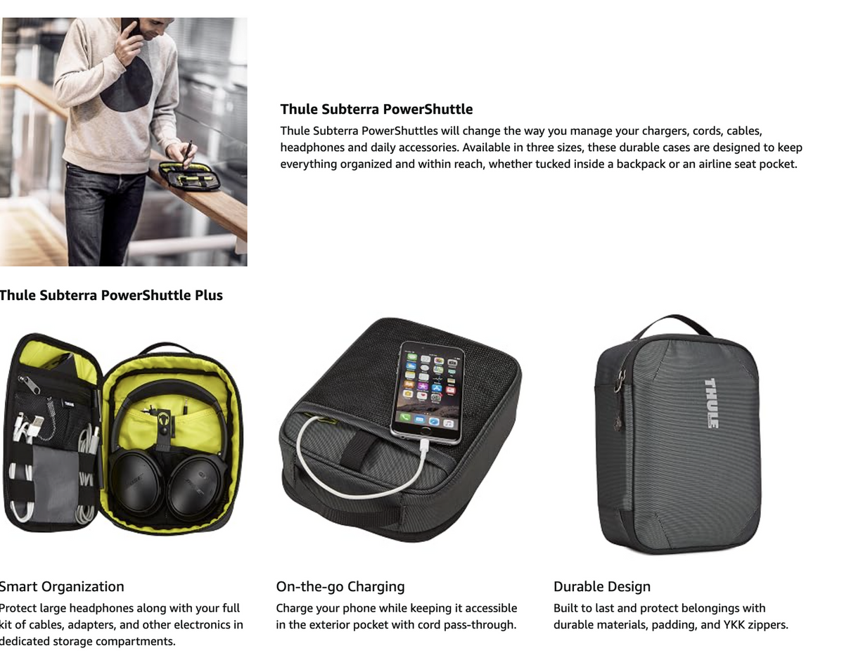 Thule Subterra PowerShuttle Plus Packing Cube Organiser - Black