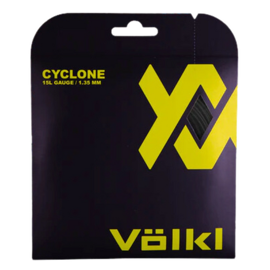 Volkl Cyclone Black 15L Gauge Tennis String 1.35mm (12 M Set)-0