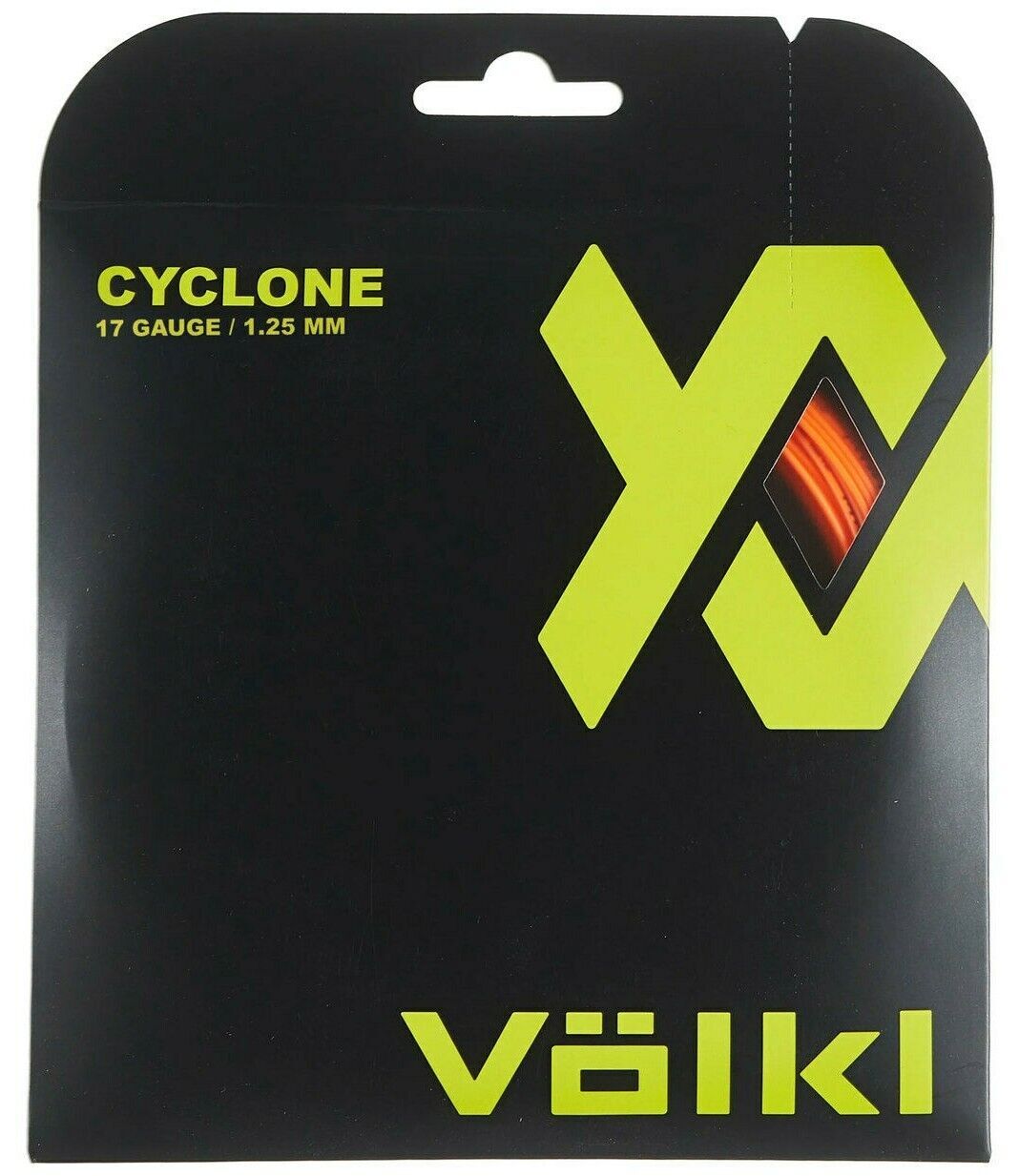 1 Pack Volkl Cyclone 17g/1.25mm Tennis Racquet Strings - Fluro Orange-1