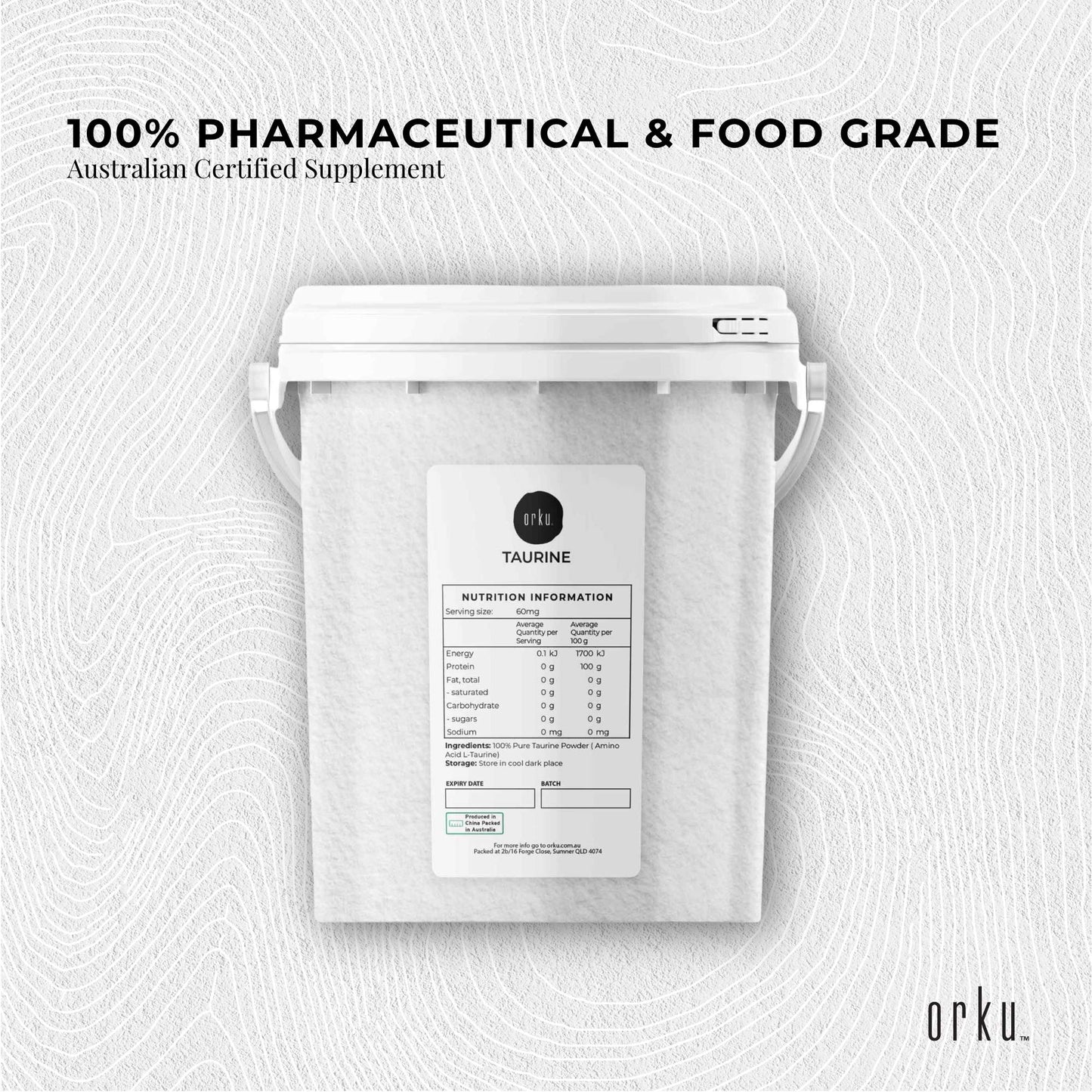 Taurine Powder Tub - Pure Amino Acid L-Taurine Vitamin Supplement Bulk-2