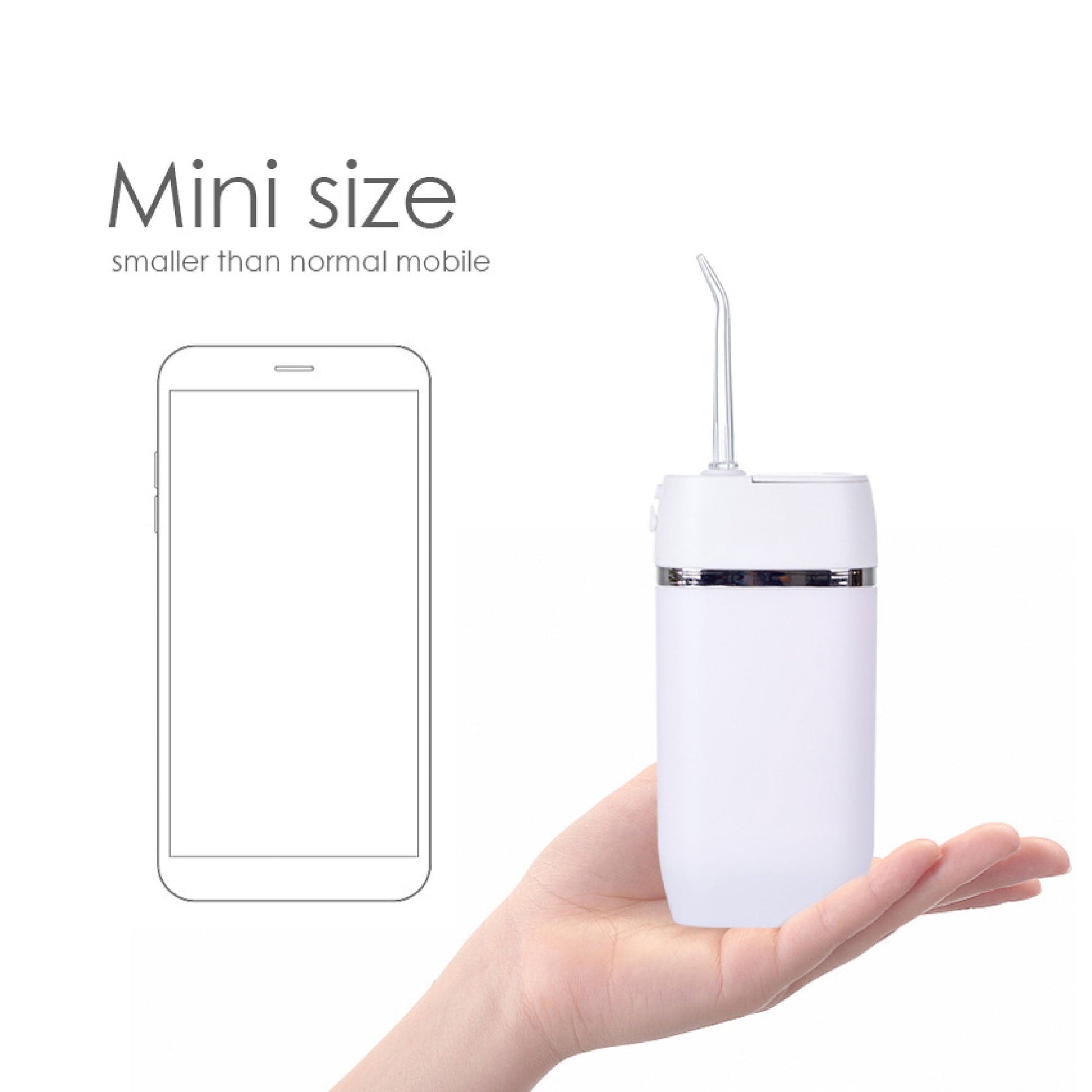 Teeth Water Flosser Rechargeable Cordless Cleaner - Travel Oral Irrigator White-2