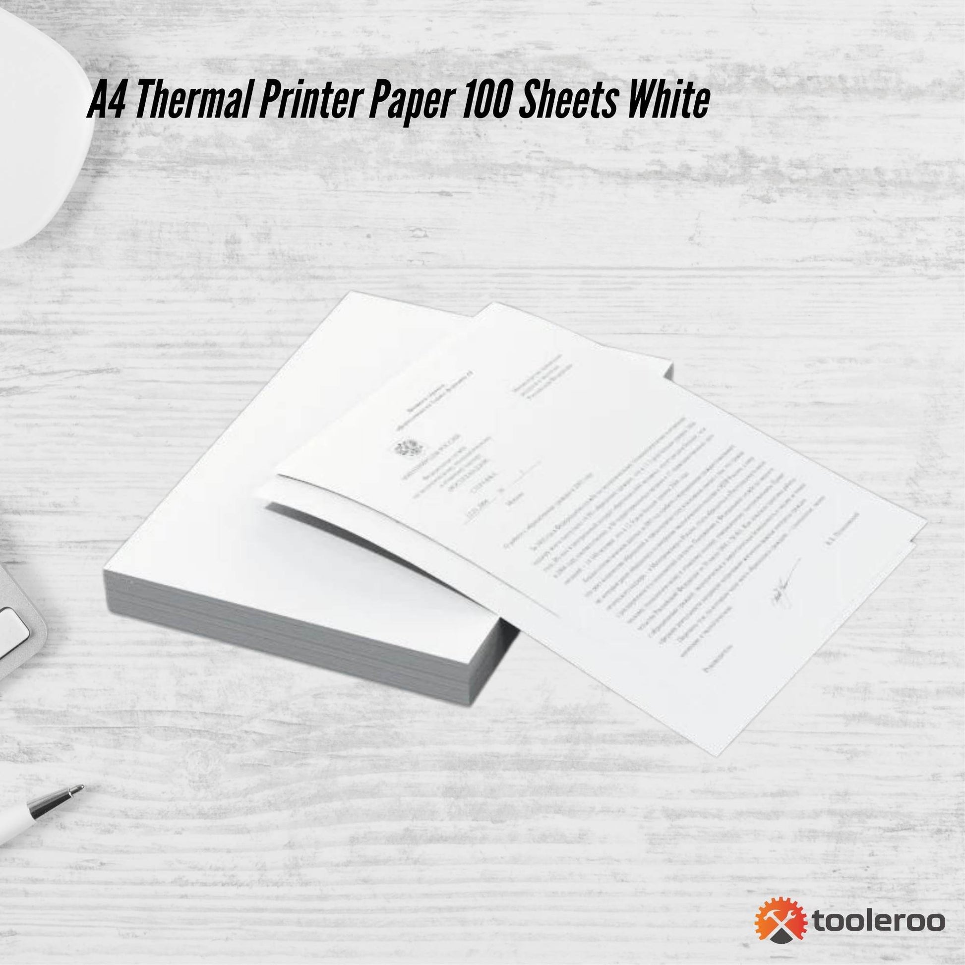 Tooleroo A4 Thermal Printer Paper Sheets White - BPA Free Bulk-1
