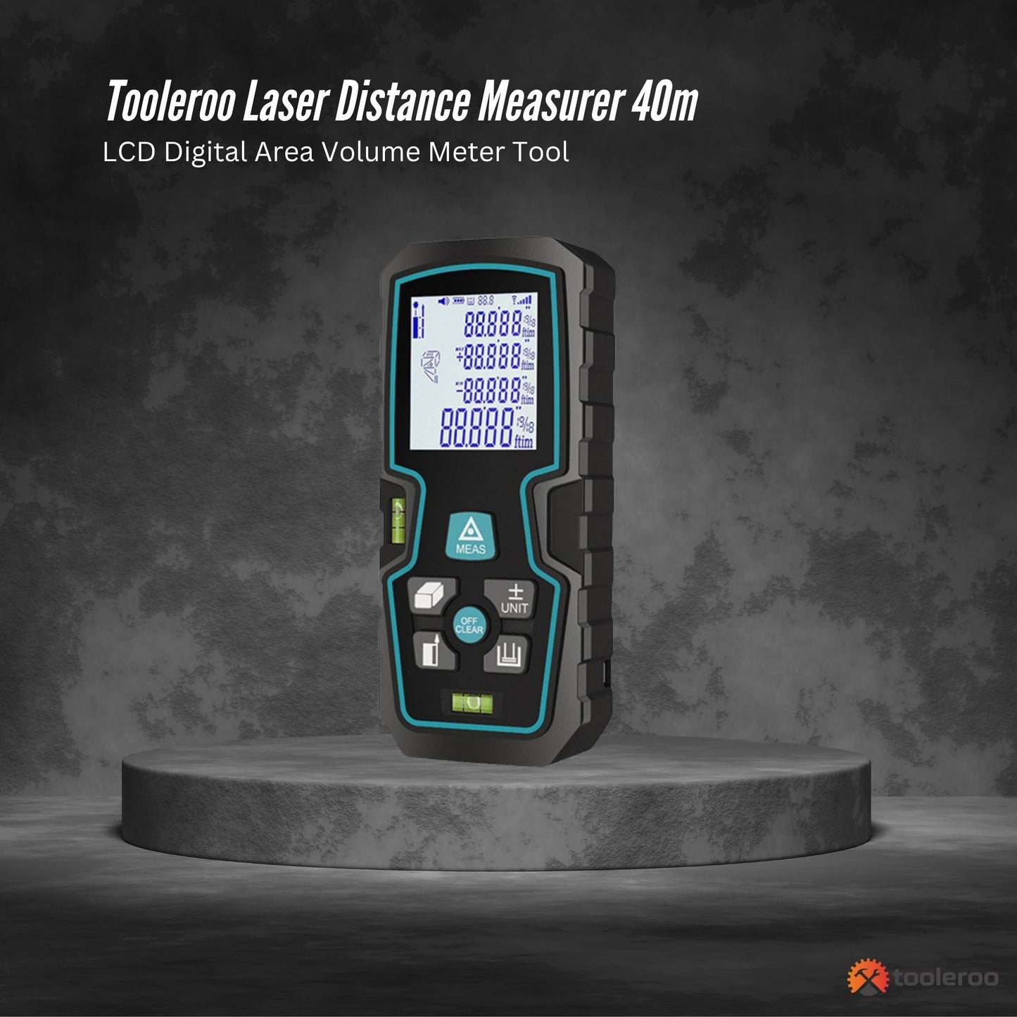 Tooleroo 40m Digital Laser Distance Measurer - LCD Area Volume Meter Tool-1