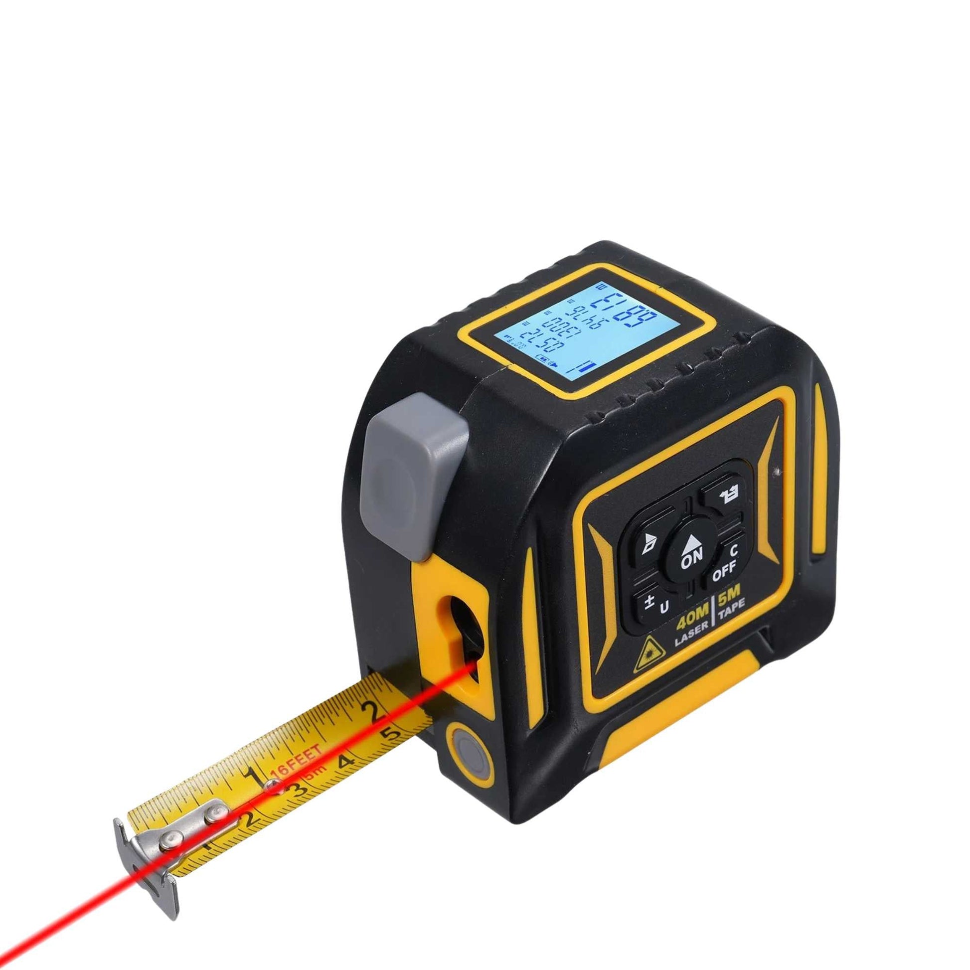 Tooleroo 40m Digital Laser Tape Measure + 5m Steel Tape – 3-in-1 Cross Marking-0