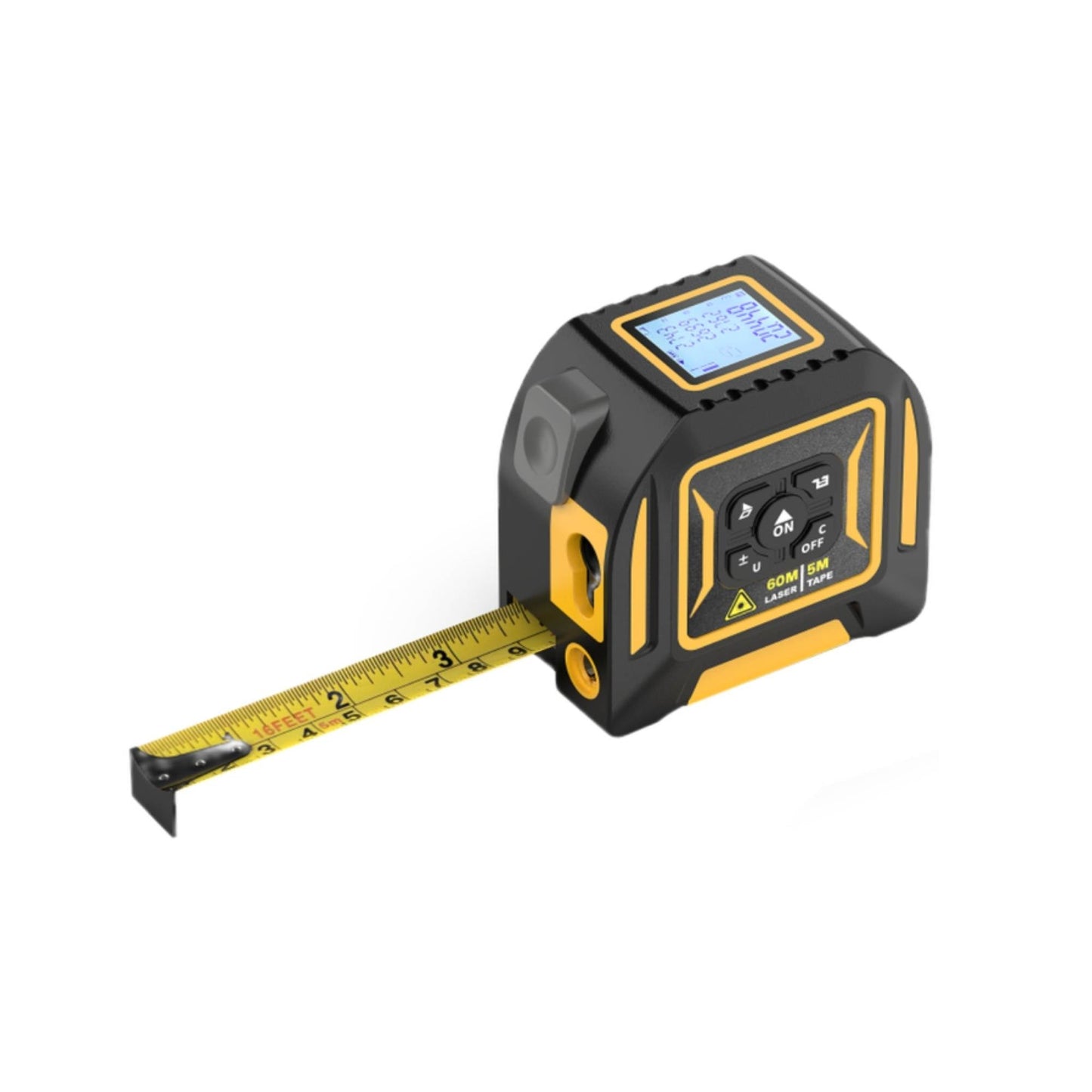 Tooleroo 60m Digital Laser Tape Measure + 5m Steel Tape – 3-in-1 Cross Marking-0