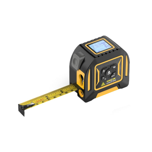 Tooleroo 60m Digital Laser Tape Measure + 5m Steel Tape – 3-in-1 Cross Marking-0