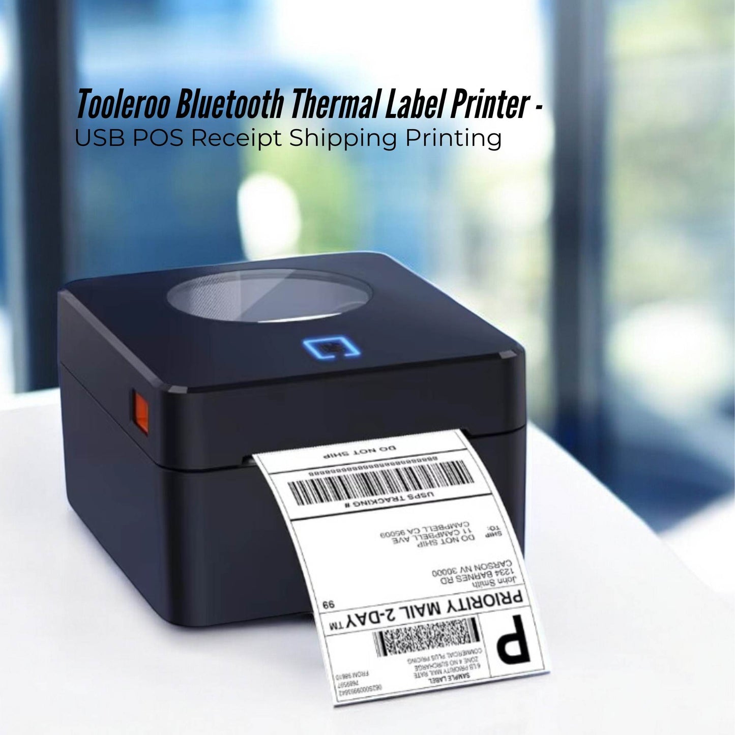 Tooleroo Bluetooth Thermal Label Printer - USB POS Receipt Shipping Printing-1