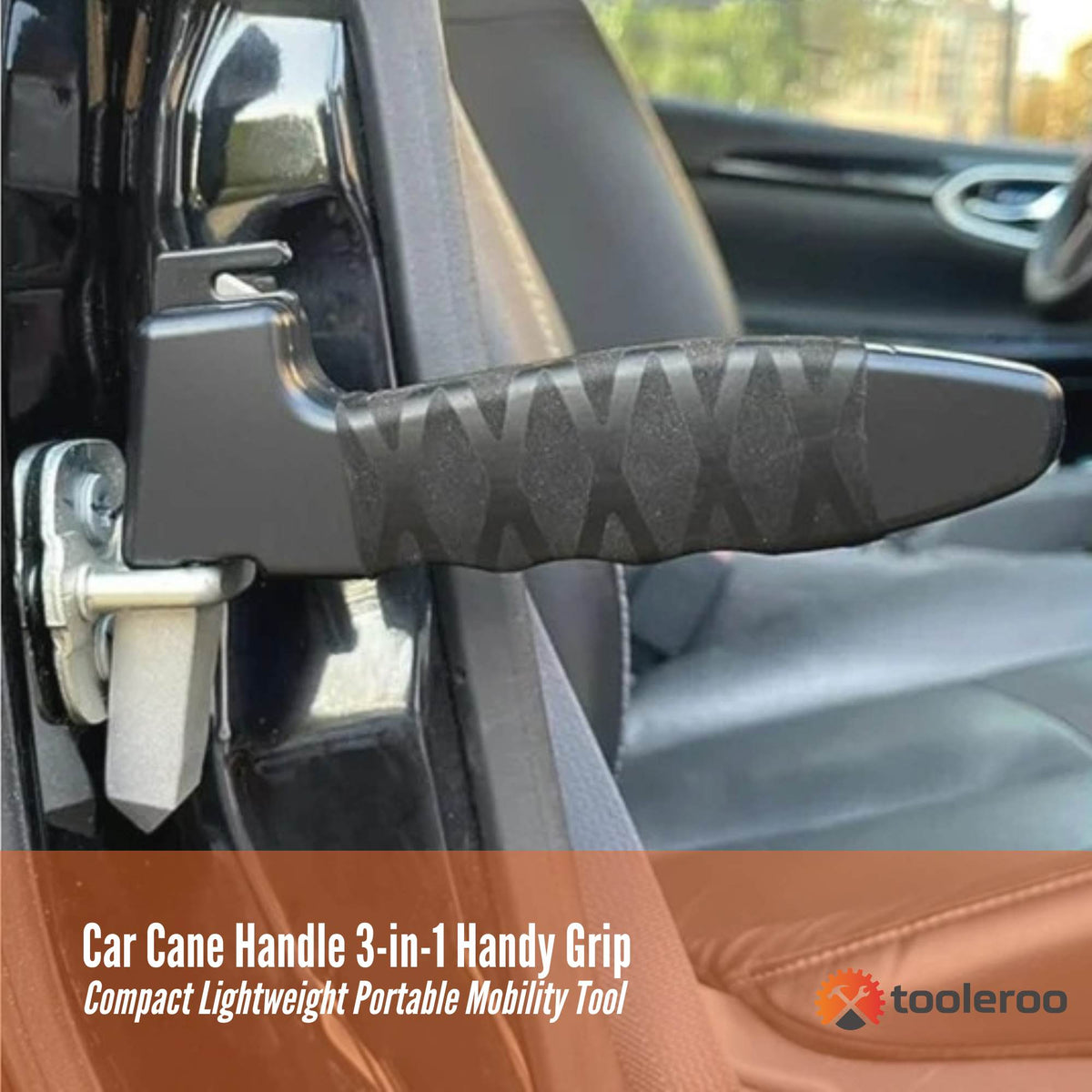 Tooleroo Car Cane Handle 3-in-1 Handy Grip - Lightweight Mobility Tool-1