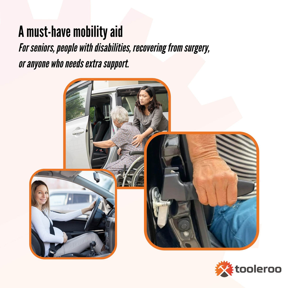Tooleroo Car Cane Handle 3-in-1 Handy Grip - Lightweight Mobility Tool-2